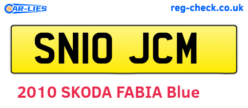 SN10JCM are the vehicle registration plates.