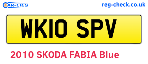 WK10SPV are the vehicle registration plates.