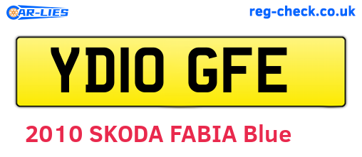 YD10GFE are the vehicle registration plates.