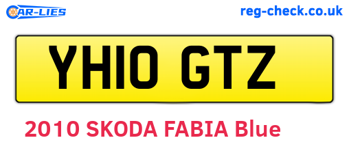 YH10GTZ are the vehicle registration plates.