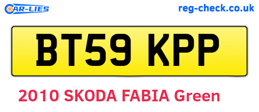 BT59KPP are the vehicle registration plates.
