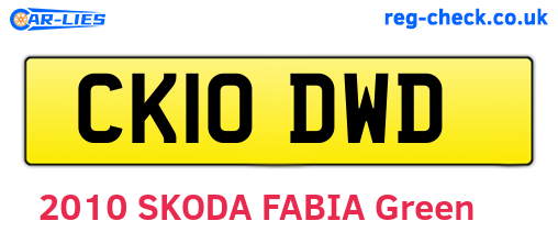 CK10DWD are the vehicle registration plates.