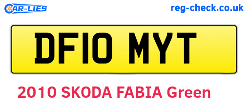 DF10MYT are the vehicle registration plates.