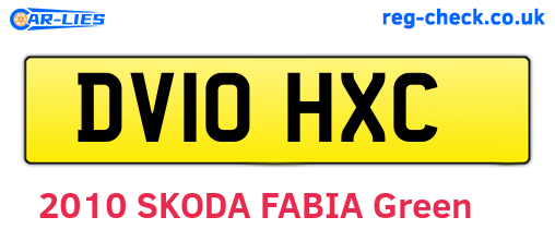 DV10HXC are the vehicle registration plates.