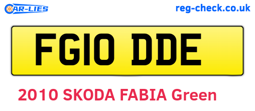 FG10DDE are the vehicle registration plates.