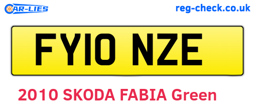 FY10NZE are the vehicle registration plates.