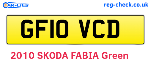 GF10VCD are the vehicle registration plates.