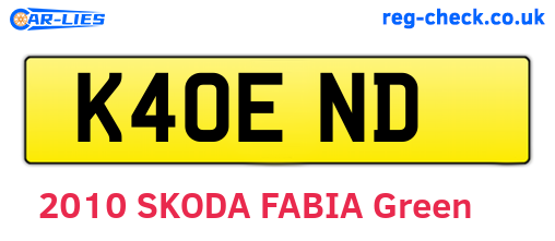 K40END are the vehicle registration plates.