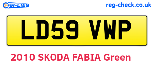 LD59VWP are the vehicle registration plates.