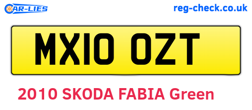 MX10OZT are the vehicle registration plates.
