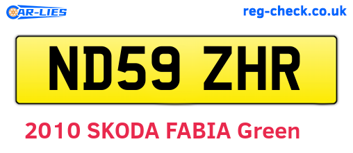 ND59ZHR are the vehicle registration plates.