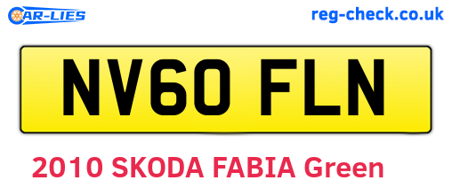 NV60FLN are the vehicle registration plates.