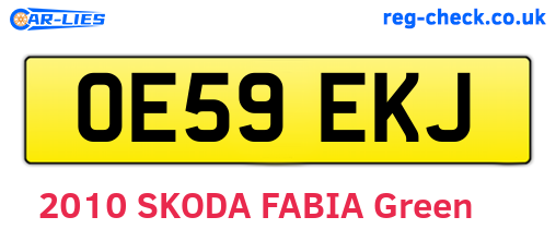 OE59EKJ are the vehicle registration plates.