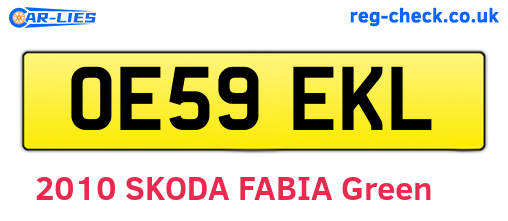 OE59EKL are the vehicle registration plates.