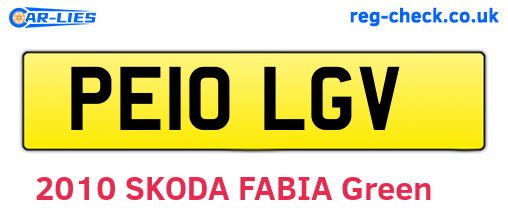PE10LGV are the vehicle registration plates.