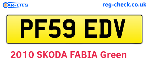 PF59EDV are the vehicle registration plates.