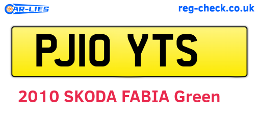 PJ10YTS are the vehicle registration plates.