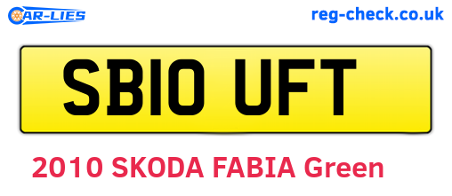 SB10UFT are the vehicle registration plates.