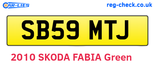 SB59MTJ are the vehicle registration plates.