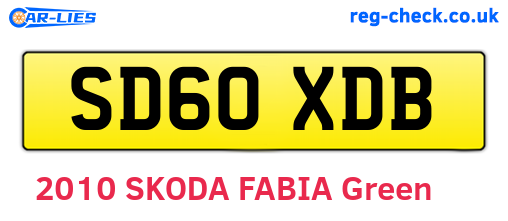 SD60XDB are the vehicle registration plates.