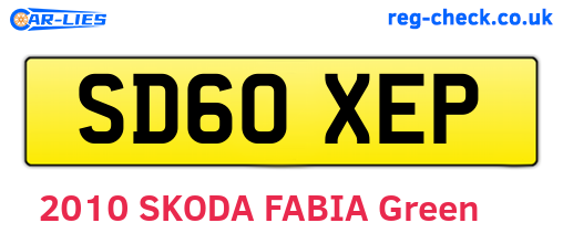 SD60XEP are the vehicle registration plates.