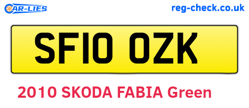 SF10OZK are the vehicle registration plates.
