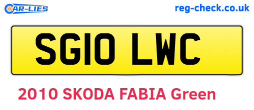 SG10LWC are the vehicle registration plates.