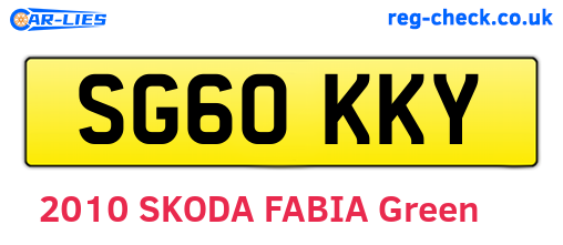 SG60KKY are the vehicle registration plates.