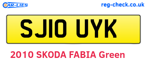 SJ10UYK are the vehicle registration plates.