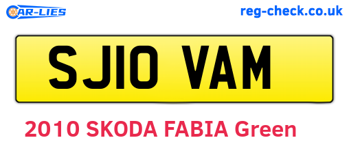 SJ10VAM are the vehicle registration plates.