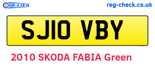 SJ10VBY are the vehicle registration plates.