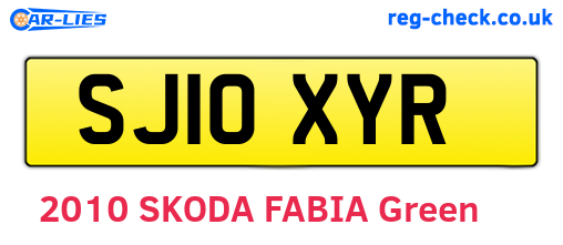 SJ10XYR are the vehicle registration plates.