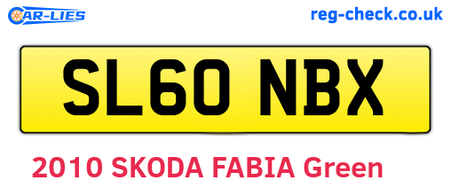 SL60NBX are the vehicle registration plates.
