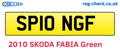 SP10NGF are the vehicle registration plates.