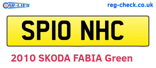 SP10NHC are the vehicle registration plates.