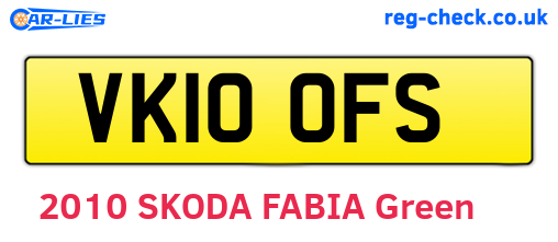 VK10OFS are the vehicle registration plates.