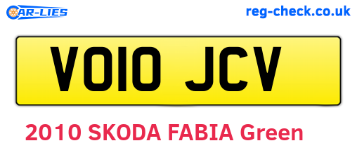 VO10JCV are the vehicle registration plates.