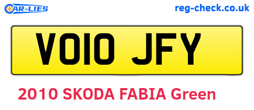VO10JFY are the vehicle registration plates.