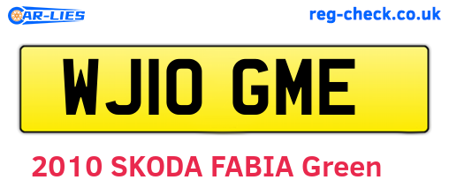 WJ10GME are the vehicle registration plates.