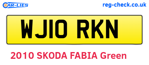 WJ10RKN are the vehicle registration plates.