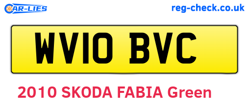 WV10BVC are the vehicle registration plates.