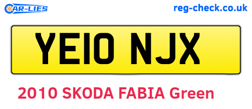 YE10NJX are the vehicle registration plates.