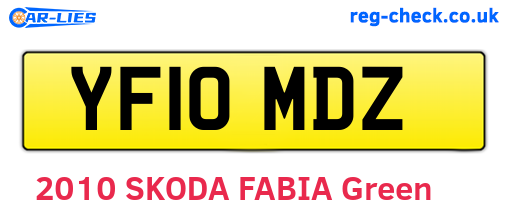 YF10MDZ are the vehicle registration plates.
