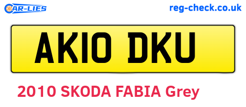 AK10DKU are the vehicle registration plates.