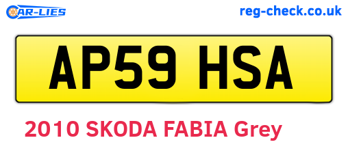AP59HSA are the vehicle registration plates.