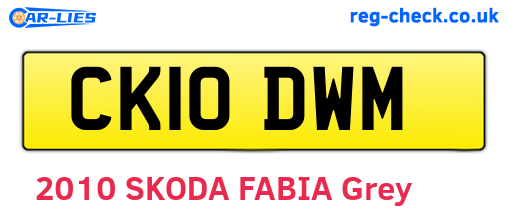 CK10DWM are the vehicle registration plates.