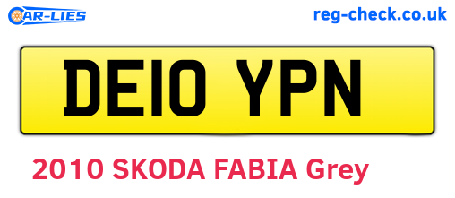 DE10YPN are the vehicle registration plates.