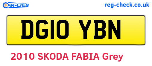 DG10YBN are the vehicle registration plates.