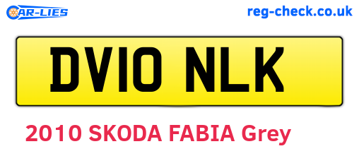 DV10NLK are the vehicle registration plates.