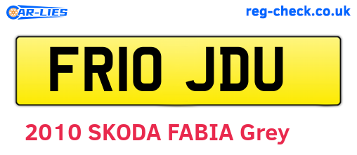 FR10JDU are the vehicle registration plates.